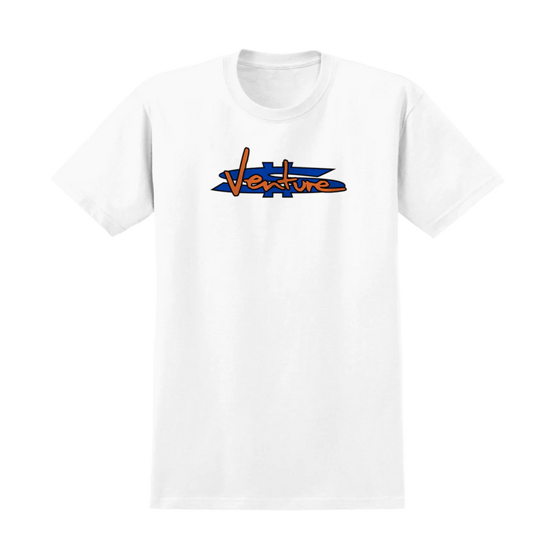 Venture T-Shirt Paid White/Orange/Blue/Black front view