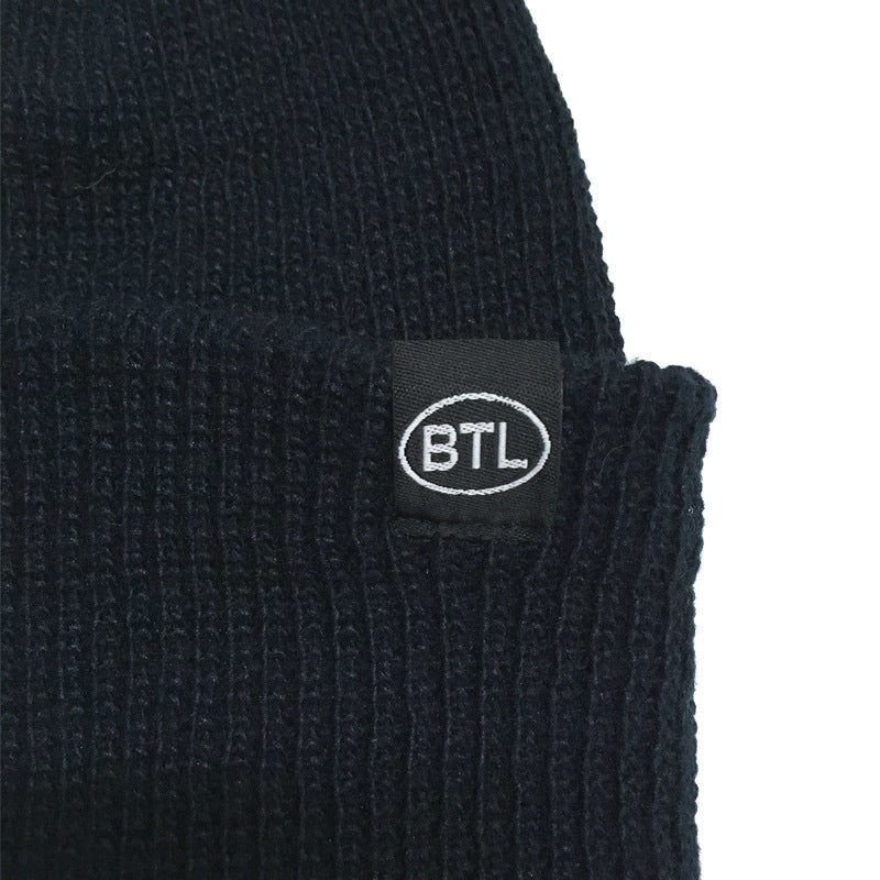 Blue Tile Lounge Beanie Country Code Navy patch detail