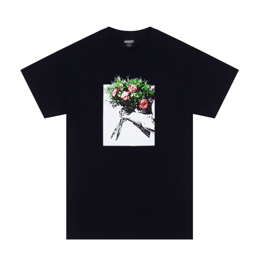 Hockey T-Shirt Roses Black front view